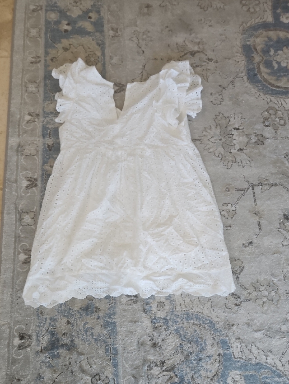 Mustard Seed White Eyelet Mini Dress with Ruffle Details - Picture 5 of 7
